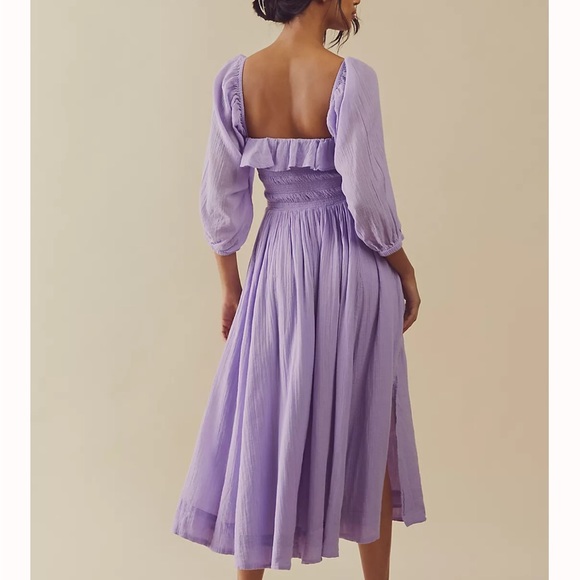 Free People Lilac Purple Cotton Oasis Midi Dress - Picture 2 of 7